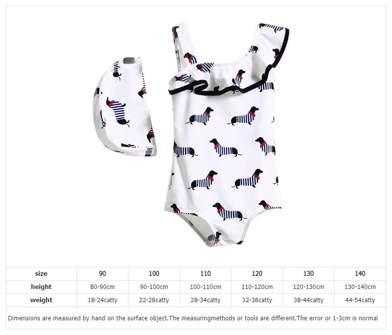 Children's Swimsuit One-piece Girl Swimsuit Cartoon Pattern Cute Little Middle Children Beach Swimsuit