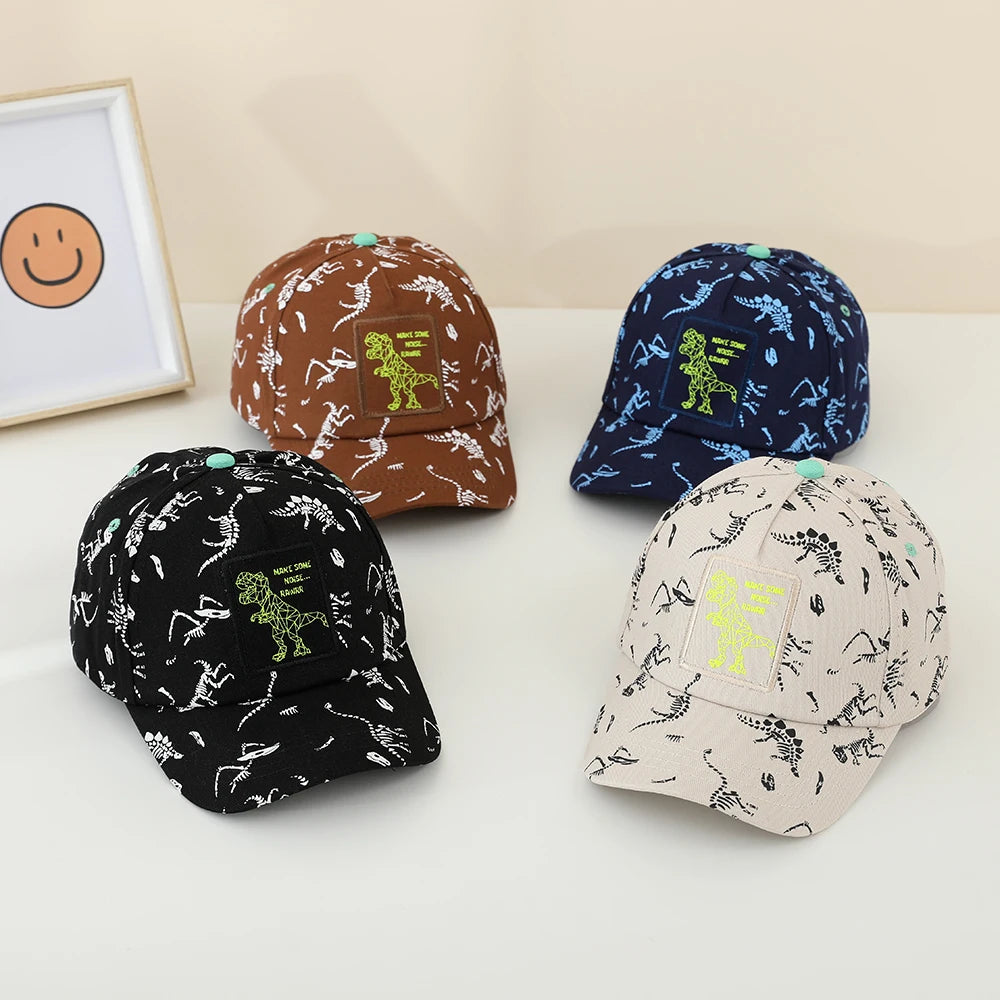 Children's Kids Baseball Cap for Girl Boy Spring Summer Baby Sun Hat Animal Dinosaur Printed Toddler Peaked Caps