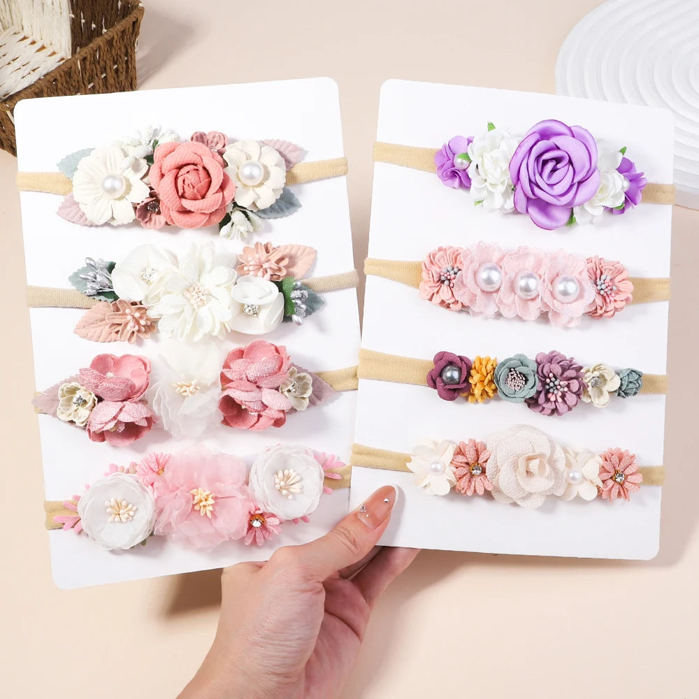 Baby Girl Headband Cute Flower Elastic Hair Band Newborn Head Toddler Headband Headwear Baby Hair Accessories Easter Gifts