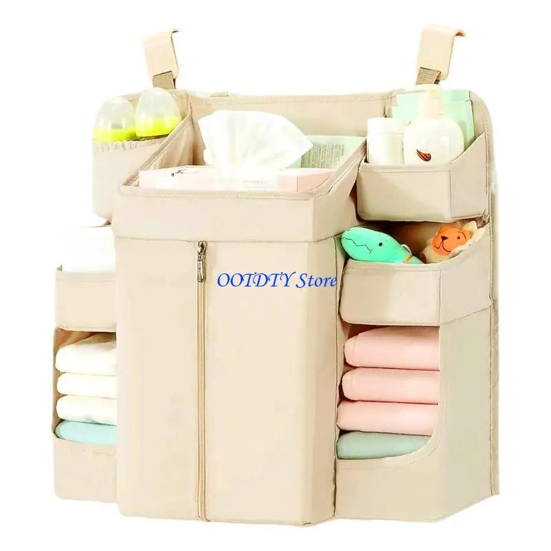367A Cloth Diaper Holders With Adjustable Straps Multiple Layer Baby Bed Storage Bag For Toy Diapers Essential