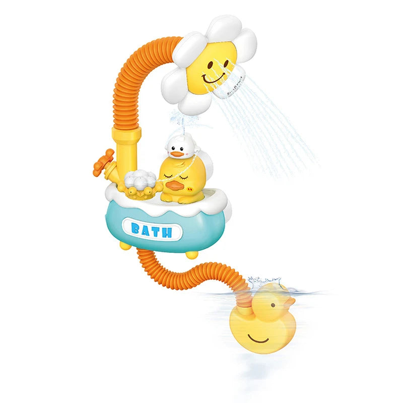 Baby Bath Toys Bath Shower for Toddler 4 in 1 Bathtub Toy with Sunflower Shower 3 Water Spray Sprinkler BathTub Toys for Baby