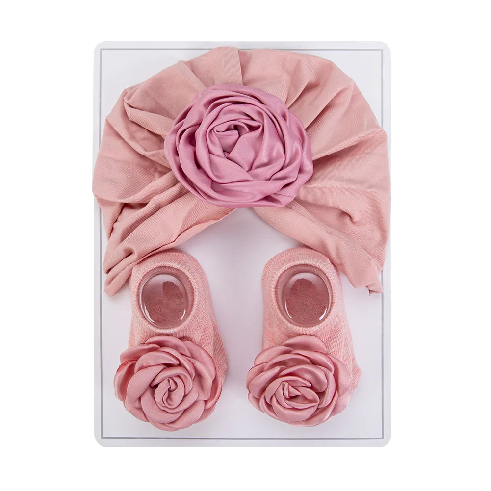 3Pcs/Lot Solid Satin Ruffled Knee Baby Socks 0-12M Soft Cotton Solid Toddler Boys Girls Bows Nylon Hairbands Long Sock Warm Leg