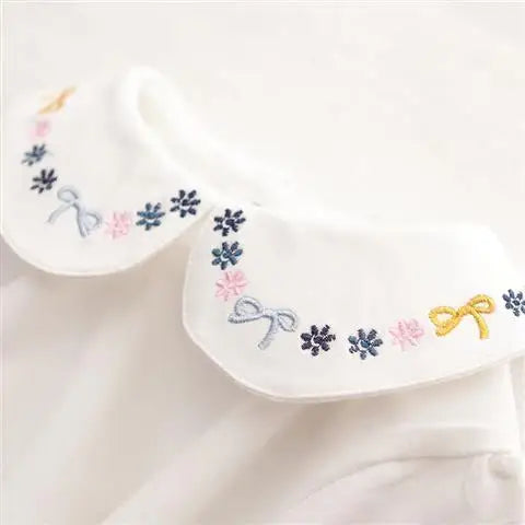 Toddler Girls T-shirts Autumn Cotton White Pullover Tops for Kids Fashion Children Long Sleeve Bottoming Shirts Cute Flower Tees