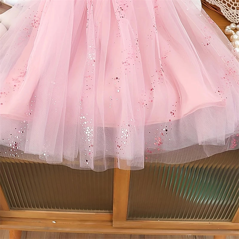 Sweet Baby Girl Birthday Party Evening Dress Children Summer Sleeveless Fairy Princess Gauze Dresses Fashion Toddler Kid Costume