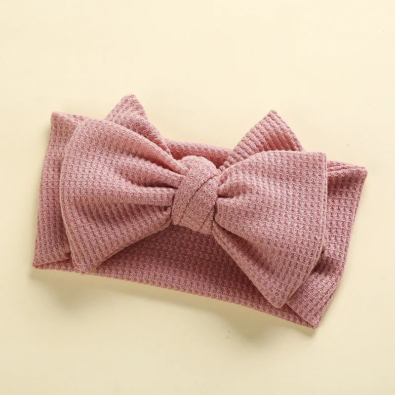 Baby Girl Hair Accessories Baby Headband Newborn Children's Headwear Knit Big Bow Double Layer Kids Hair Band Turban Headdress
