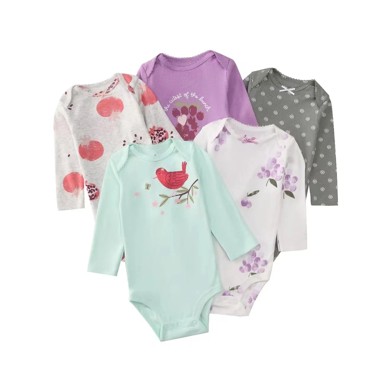 100% Cotton Soft Breathable Baby Bodysuits Long Sleeve Newborn Infant Boys Girls Onesies Rompers Bebe Clothes Baby Shower Gifts