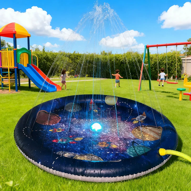 Outdoor Children's Water Sprayer, 3-in-1 Water Play Mat and Baby Swimming Pool Suitable for Toddlers, 60inch Water Toys, Suitable for Boys and Girls Aged 1 to 5 Years, Water Play Mat
