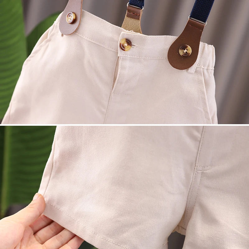 IENENS Toddler Birthday Party Clothes Baby Clothing Sets Boy Jumpsuits Summer Shirts + Shorts Suits Kids Short Sleeve Outfits