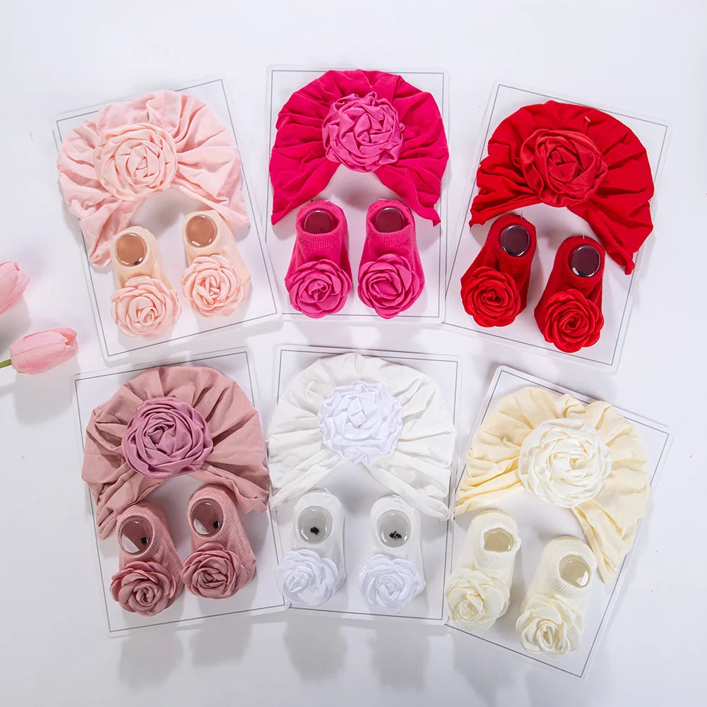 3Pcs/Lot Solid Satin Ruffled Knee Baby Socks 0-12M Soft Cotton Solid Toddler Boys Girls Bows Nylon Hairbands Long Sock Warm Leg