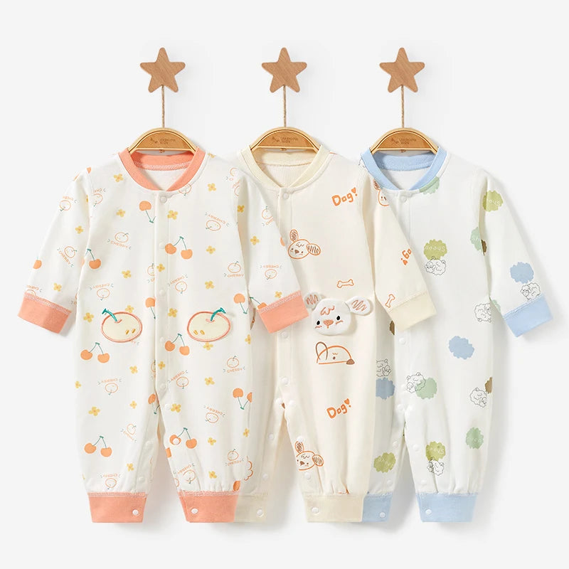 Unisex Baby Bodysuit 100% Cotton, Cute Colorful Prints, Soft Seamless All Seasons, Snug Fit Onesie 0-18M