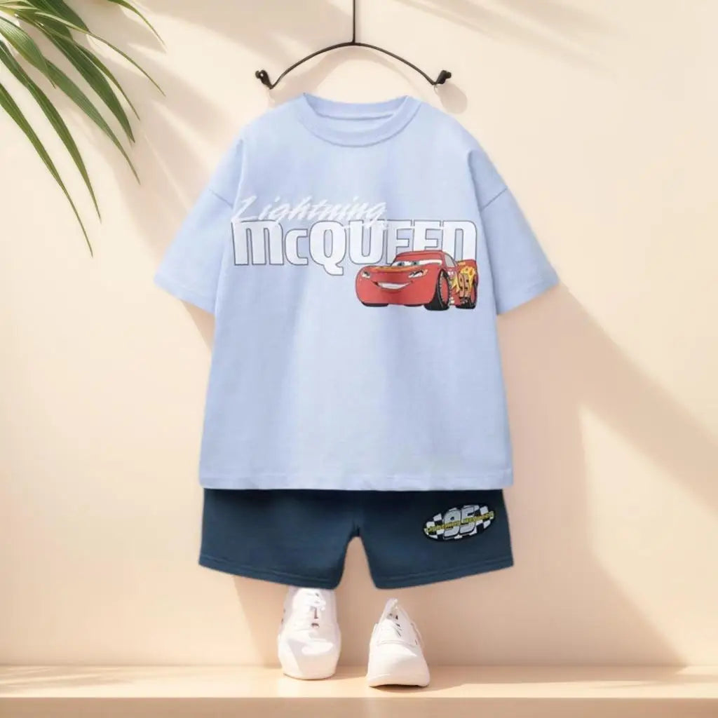 Designer Children's Summer Short Sleeved Set Pure Cotton For Girls' Summer Wear And Boys  Outdoor Sports Suit Kids Clothing