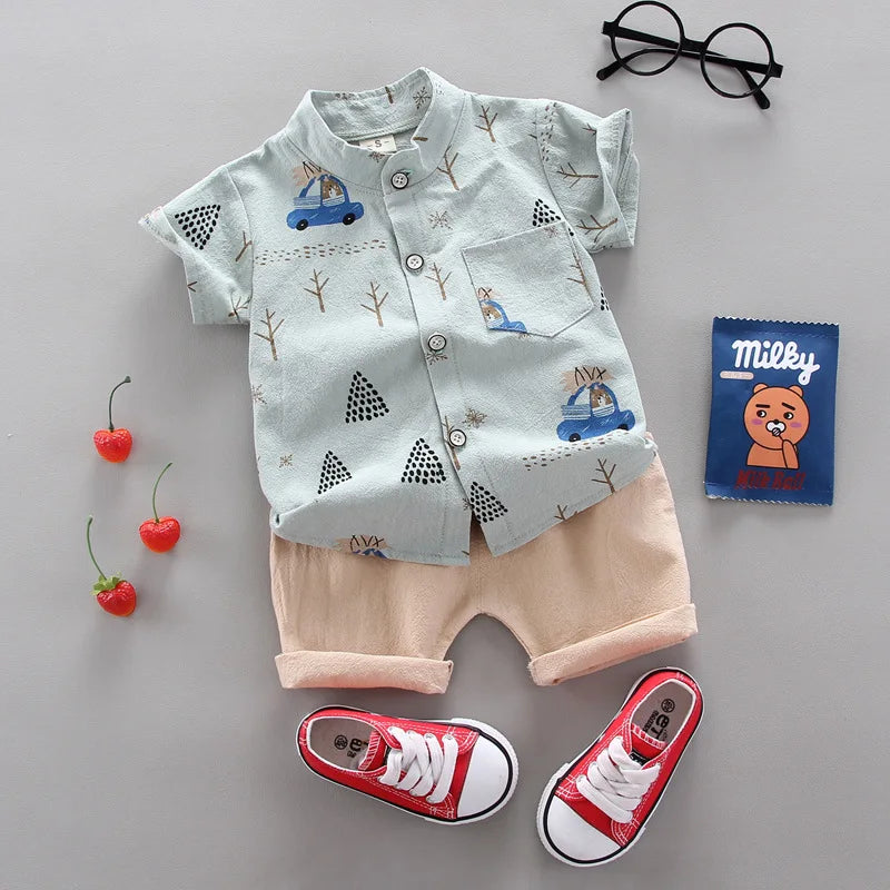 Fashion Baby Boy's Suit Summer Casual Clothes Set Top Shorts 2PCS Baby Clothing Set For Boys Infant Suits Kids Clothes