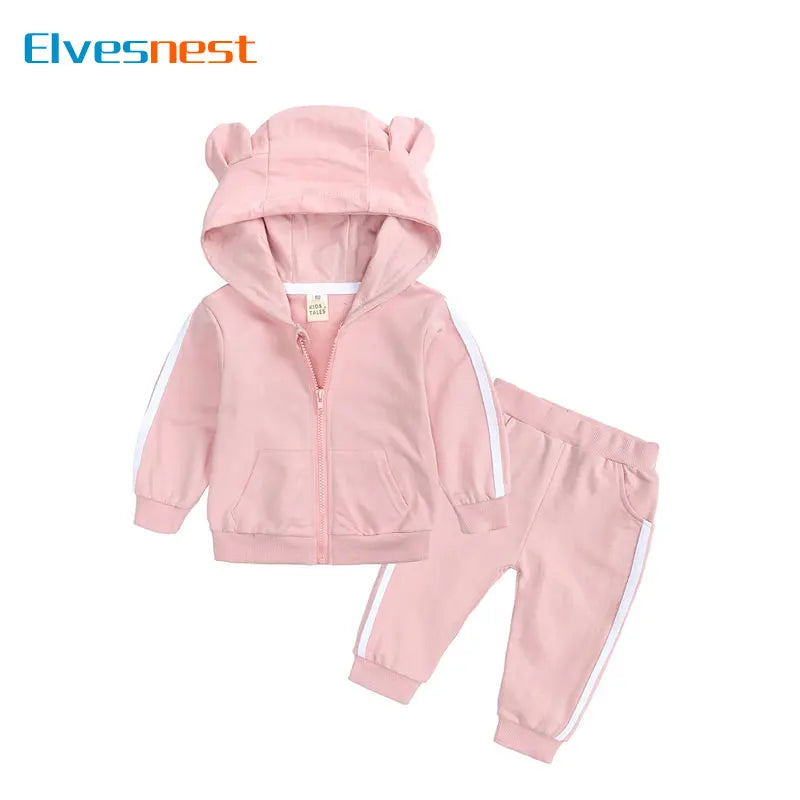 Fashion Baby Girl Outfit Set Cotton Long Sleeve Hooded Tops+Pants Spring Autumn Newborn Clothing Boys Tracksuit Sets 6-24 Months