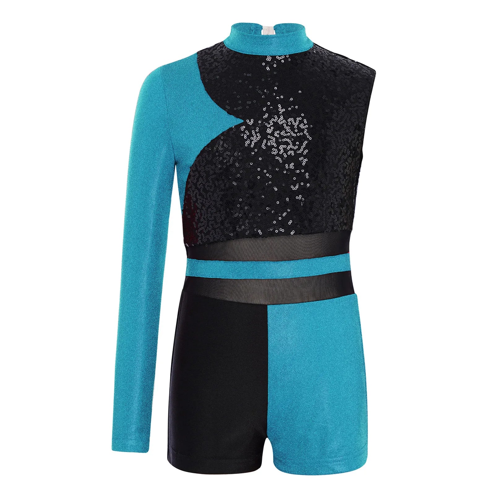 Kids Girls Gymnastics Ballet Leotards Jumpsuit Dance Outfits Performance Costume Cutout Back Glittery Sequins Metallic Dancewear