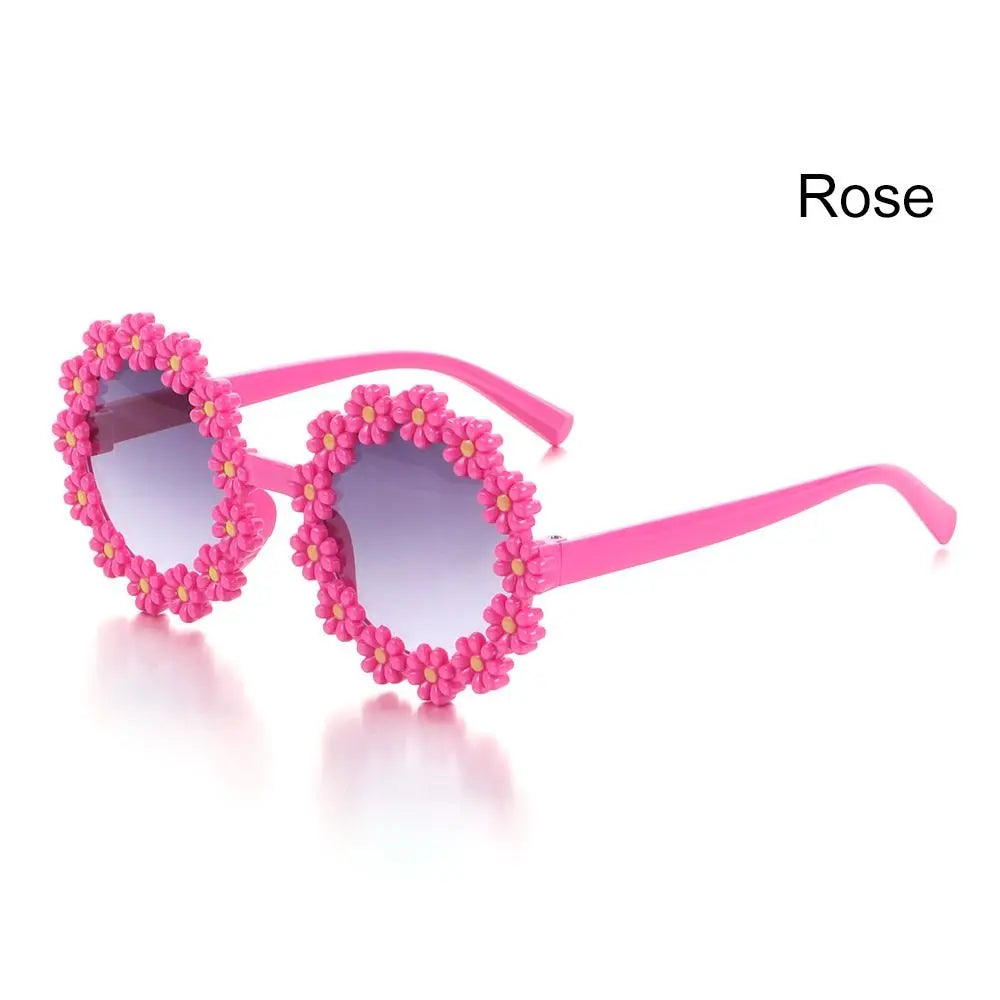 Round Flower Kids Sunglasses UV400 for Boy Girls Lovely Baby Daisy Sun Protection Cute Sport Shades Children Outdoor Eyewear ﻿