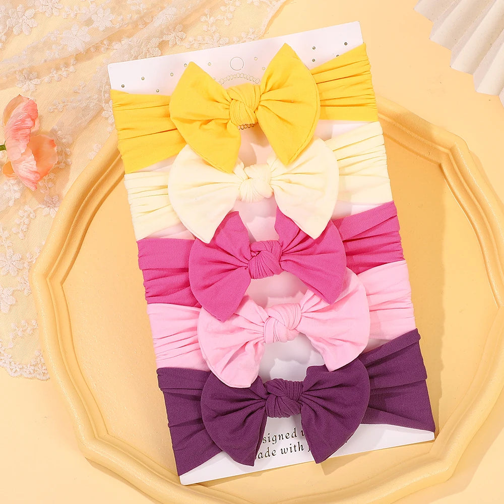 5Pcs/Set Baby Headband Cute Bowknot Newborn Girls Hair Band Soft Elastic Kids Hair Accessories
