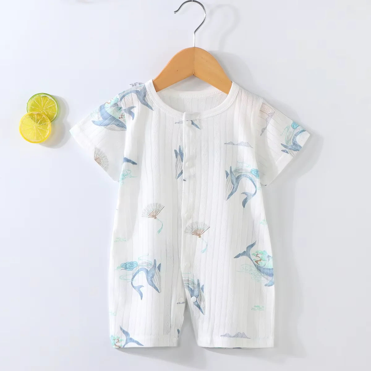 Baby Bodysuit 0-1 Years Cotton Jacquard Snap Closure Crawling Outfit Simple and Trendy Lightweight Romper