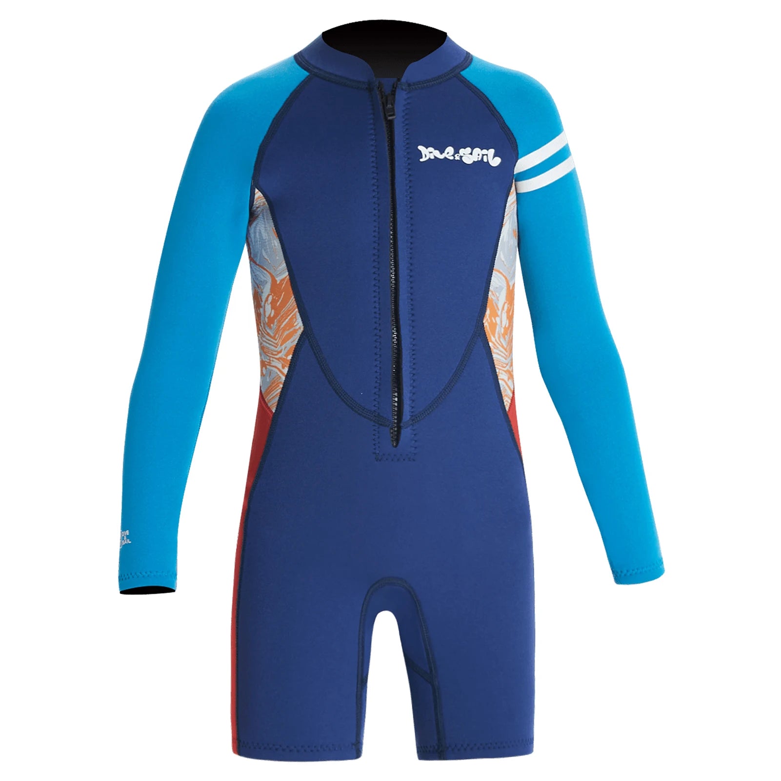 Boys Wetsuits Warm Diving Suit One-Piece 2.5MM Neoprene Thick Surfing Snorkeling Zipper Kids Swimsuits Jellyfish Scuba Swimwear