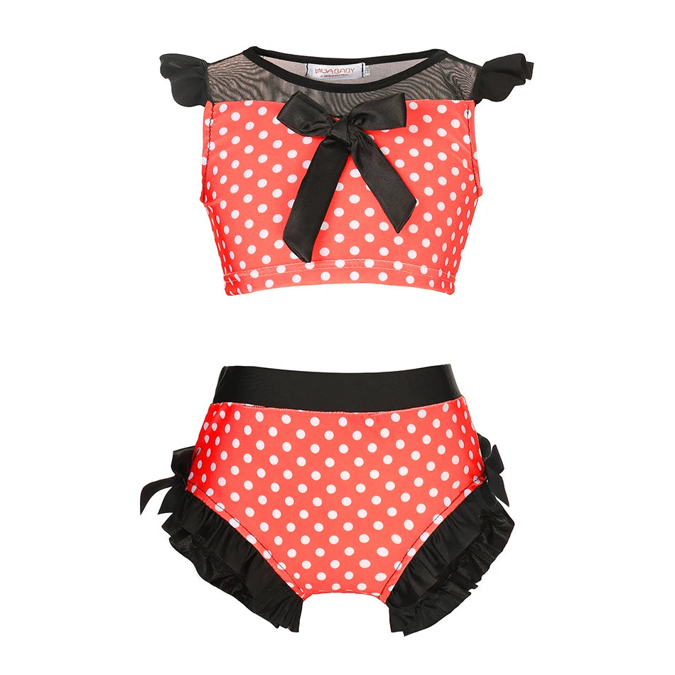 Baby girls swimsuit and kids beach swimsuit, Princess collection, 2 piece swimsuit