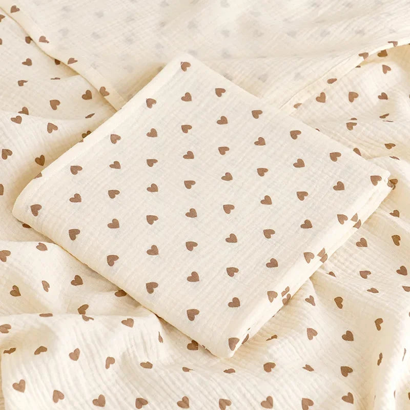 Baby Blanket Newborn Muslin Swaddle 2 Layer Cotton Bath Towel Summer Stroller Cover Wrap Gauze Toddler Sleep Blanket