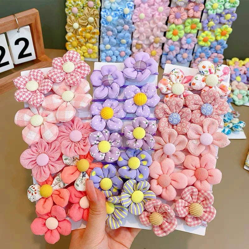 Girls Exquisite Sweet Flower Hair Tie Small Rubber Band Children'S Hair Rope Baby Cute Headwear Hair Accessories Kids Headband