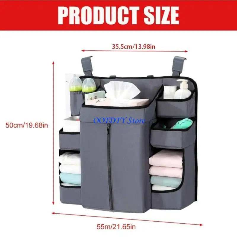 367A Cloth Diaper Holders With Adjustable Straps Multiple Layer Baby Bed Storage Bag For Toy Diapers Essential
