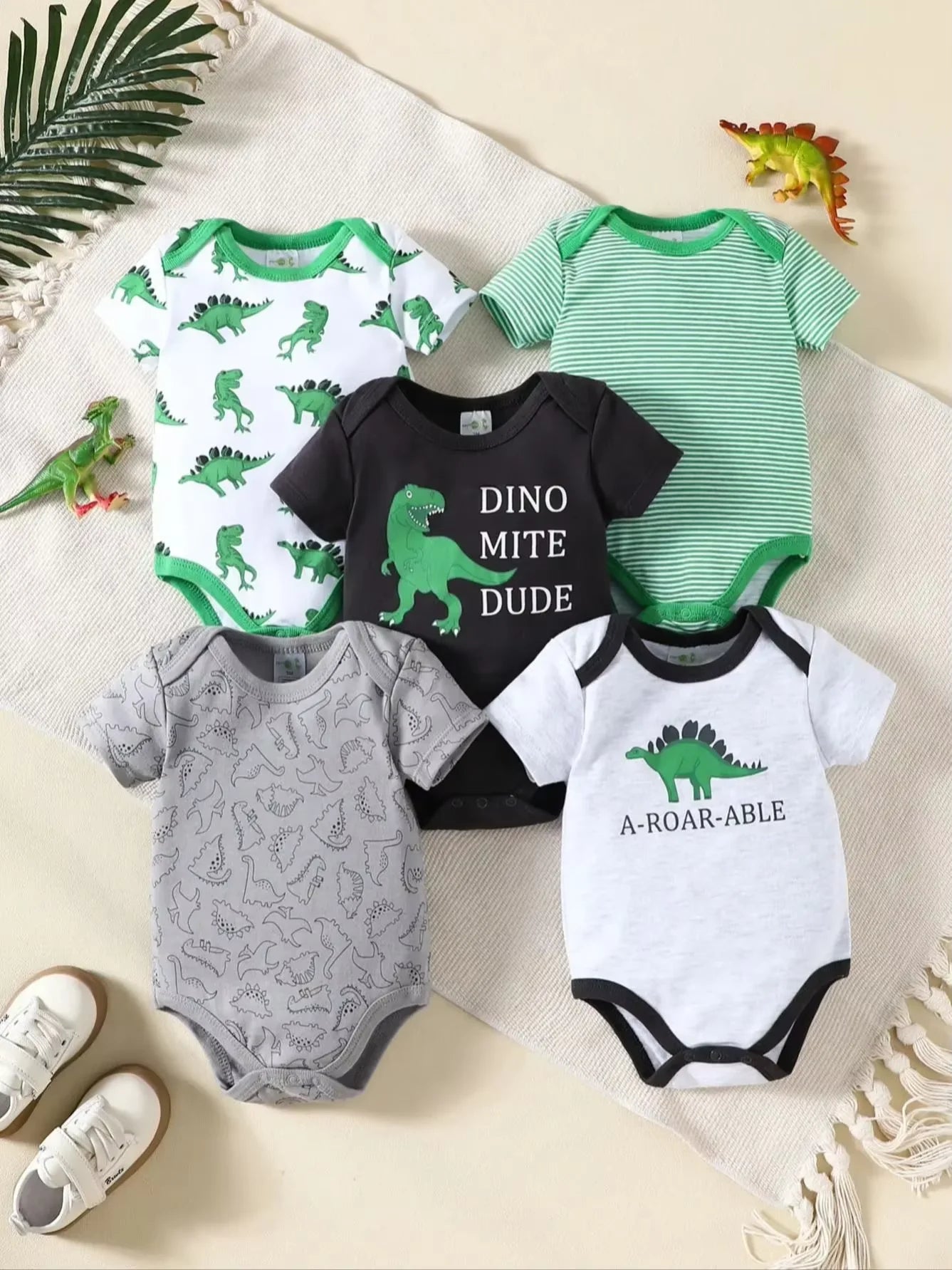 Baby boy clothes 5PCS Baby boy onesies summer Short-sleeved jumpsuit 100% cotton fabric Suitable for 0-12 months