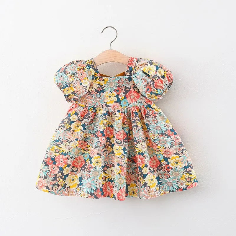 Toddler Baby Girls Clothes Summer Short Sleeve Floral Princess Birthday Dress Dresses For Girl Baby Clothing Thin Costume Dress