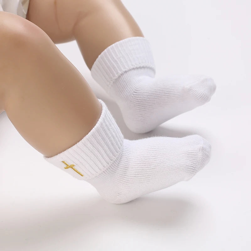 4 Pairs Of Pure Cotton Soft Baby Socks Are Breathable Skin Friendly And Non Pilling Socks For Newborns Aged 0-18 Months