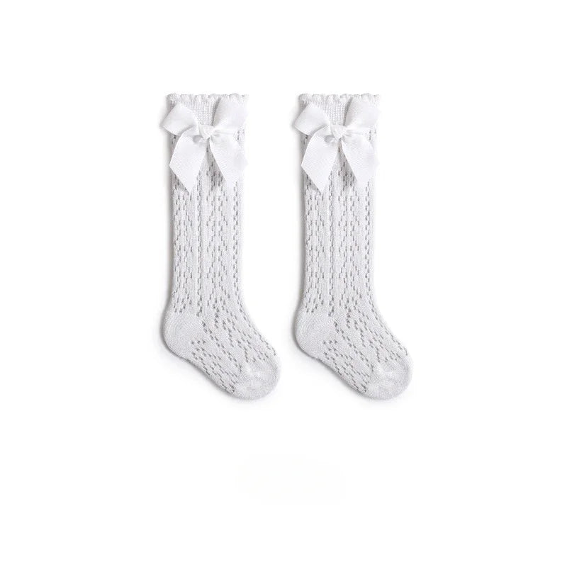 Baby Girls Socks Toddler Spanish Style Bowknot Cotton Mesh Breathable Newborn Infant Socks 0-5 Years