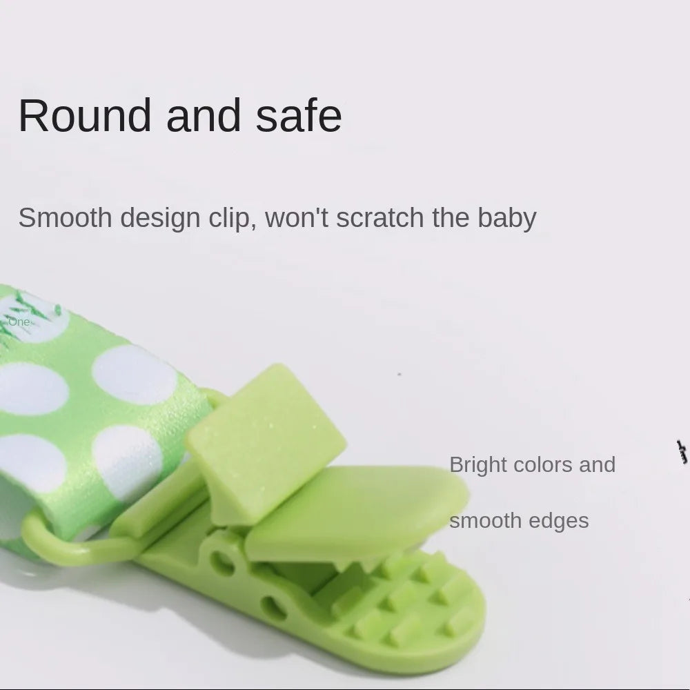Cute Cartoon Baby Pacifier Clips Ribbon Anti-drop Buckle Strap Pacifier Chain Fixed Button Adjustable Dummy Clip