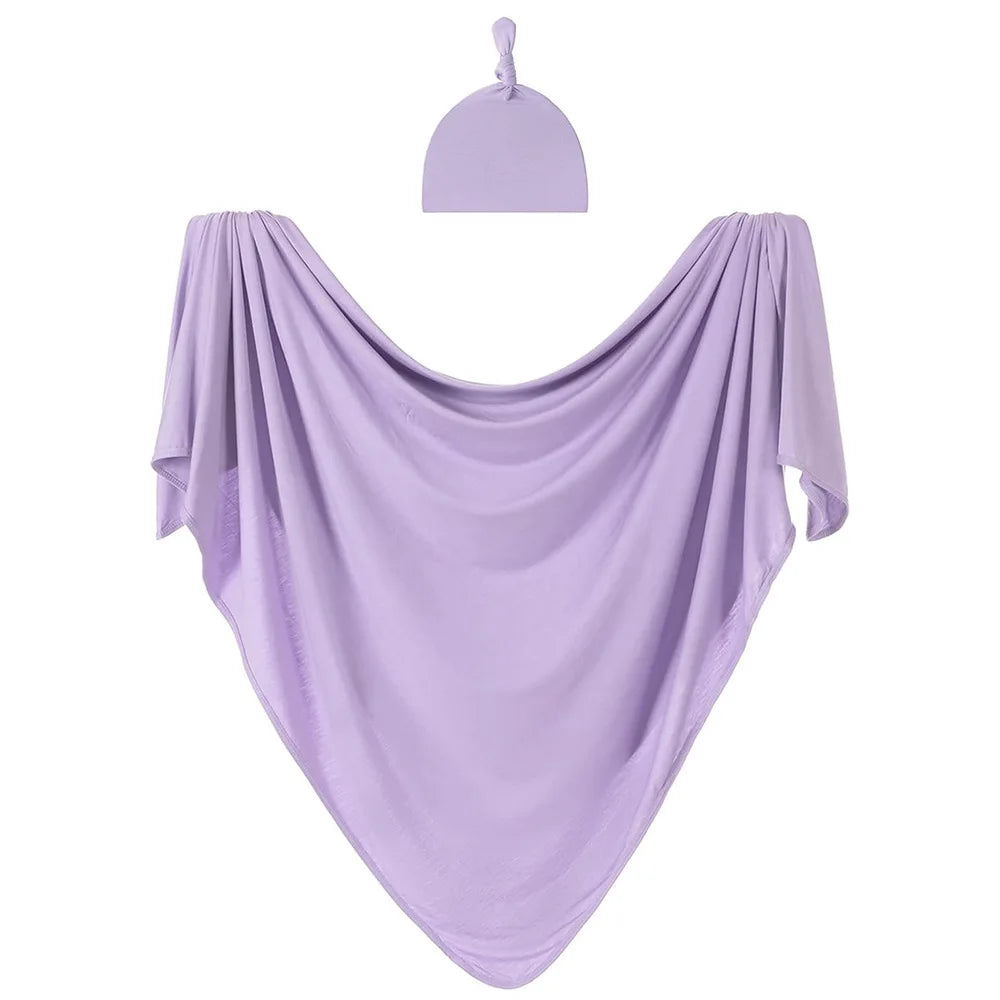 Baby Swaddle Set with Matching Hat - Soft Polyester, Anti-Tremor Design for Newborns, Perfect for Bathing and Sleeping