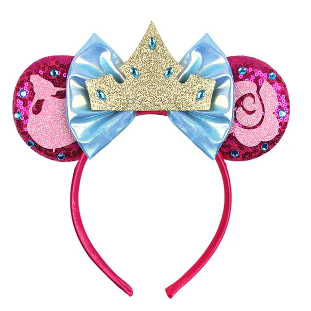 Beauty and Beast Baby Headbands Girls Belle Hair Accessories Enchanted Rose Ear Hairband Kid Crown Bow Headwear Baby Photography