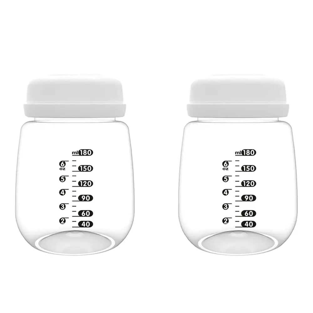 Breast Pump Collection Bottles for Spectra S2/S1/9 Plus Breast Pumps, 180ml Reusable Bottles with Collar and Sealing Disc