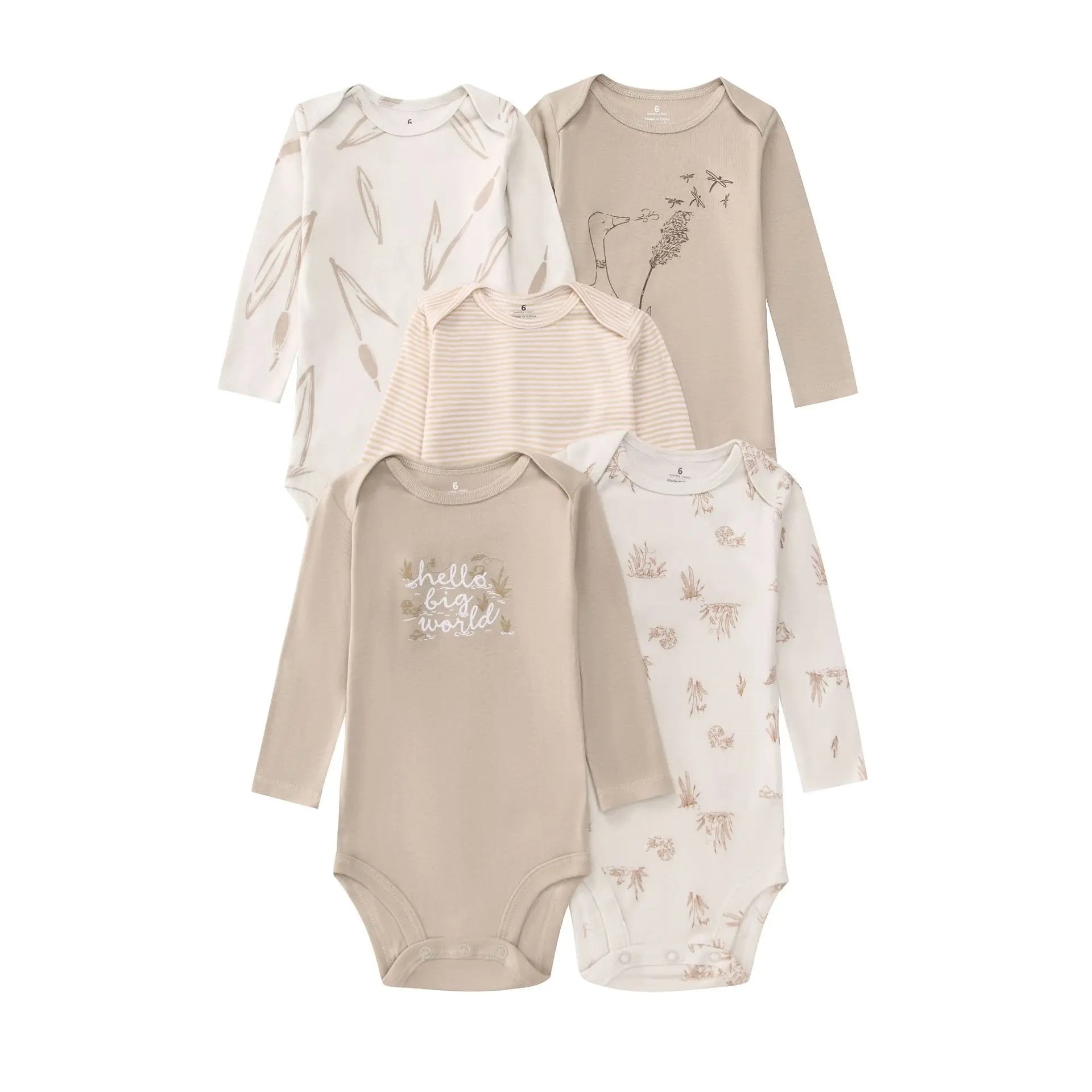 100% Cotton Soft Breathable Baby Bodysuits Long Sleeve Newborn Infant Boys Girls Onesies Rompers Bebe Clothes Baby Shower Gifts
