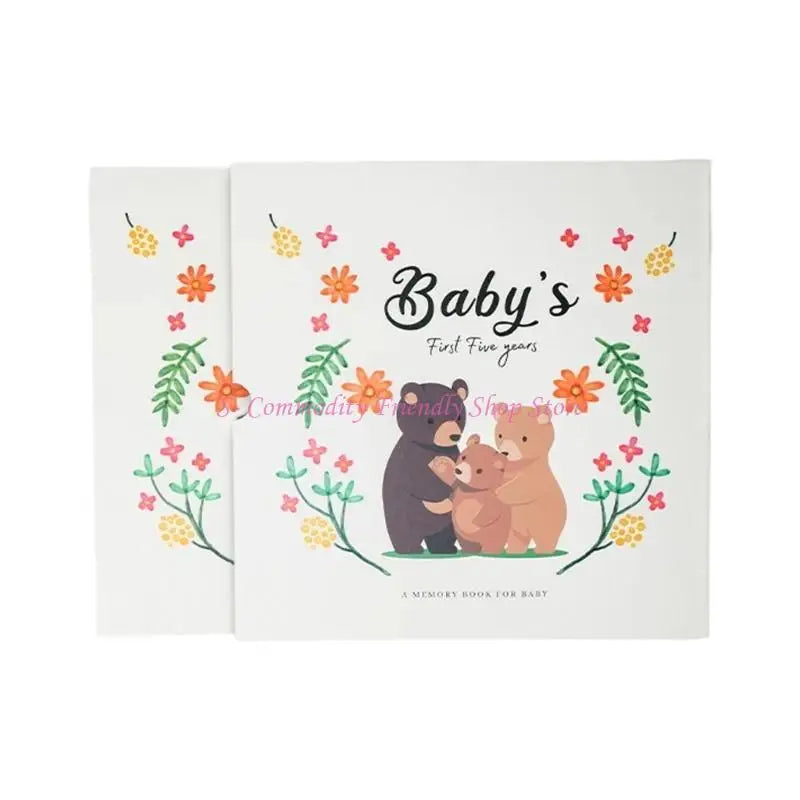 85AE Baby Memory Book Milestones Scrapbook For First Steps Handprints Journal