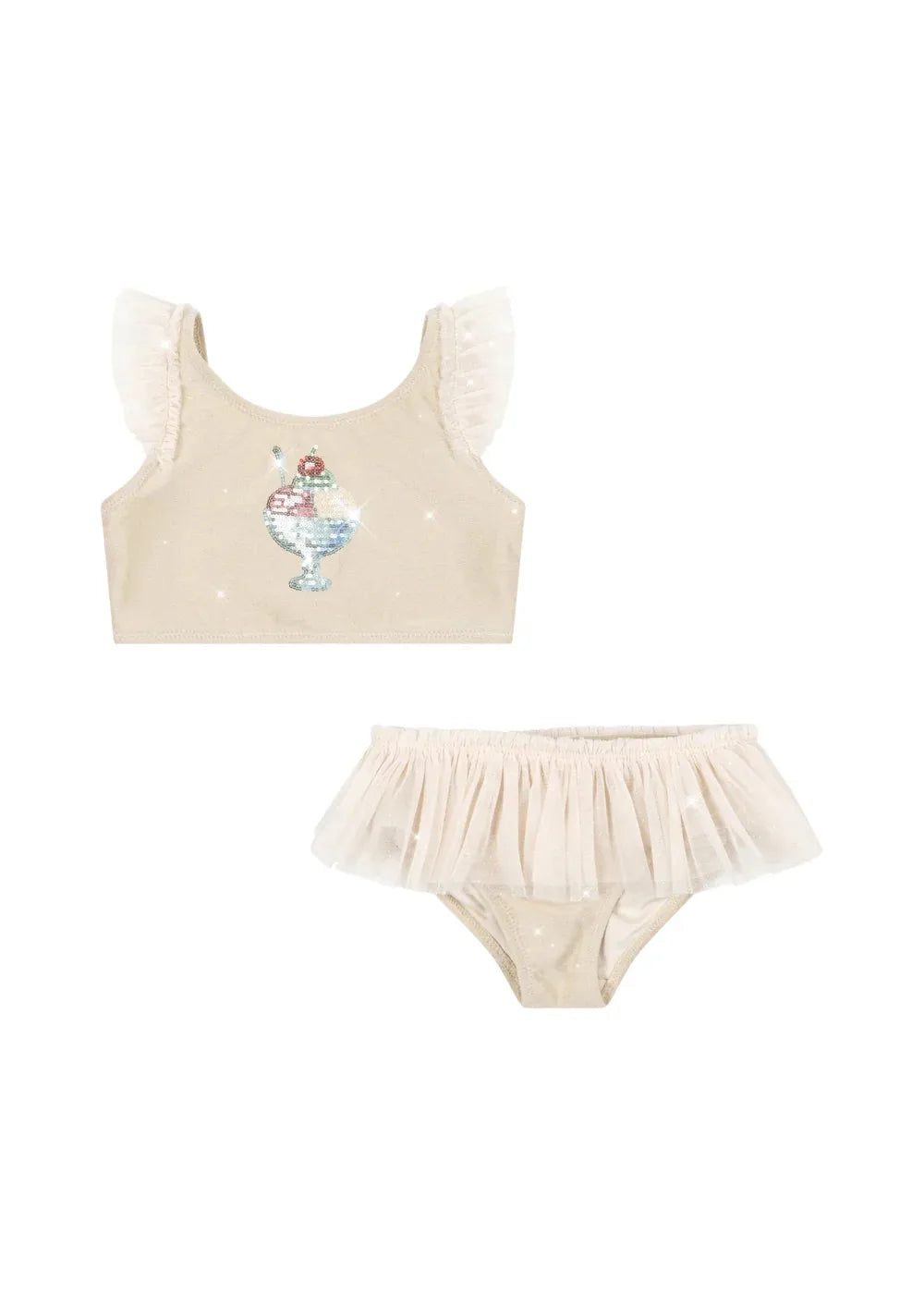 Swimsuit 2026 Summer Swimwear Girls Lace Beach Wear Print Ruffle Princess Children Bikinis Sets Monokini