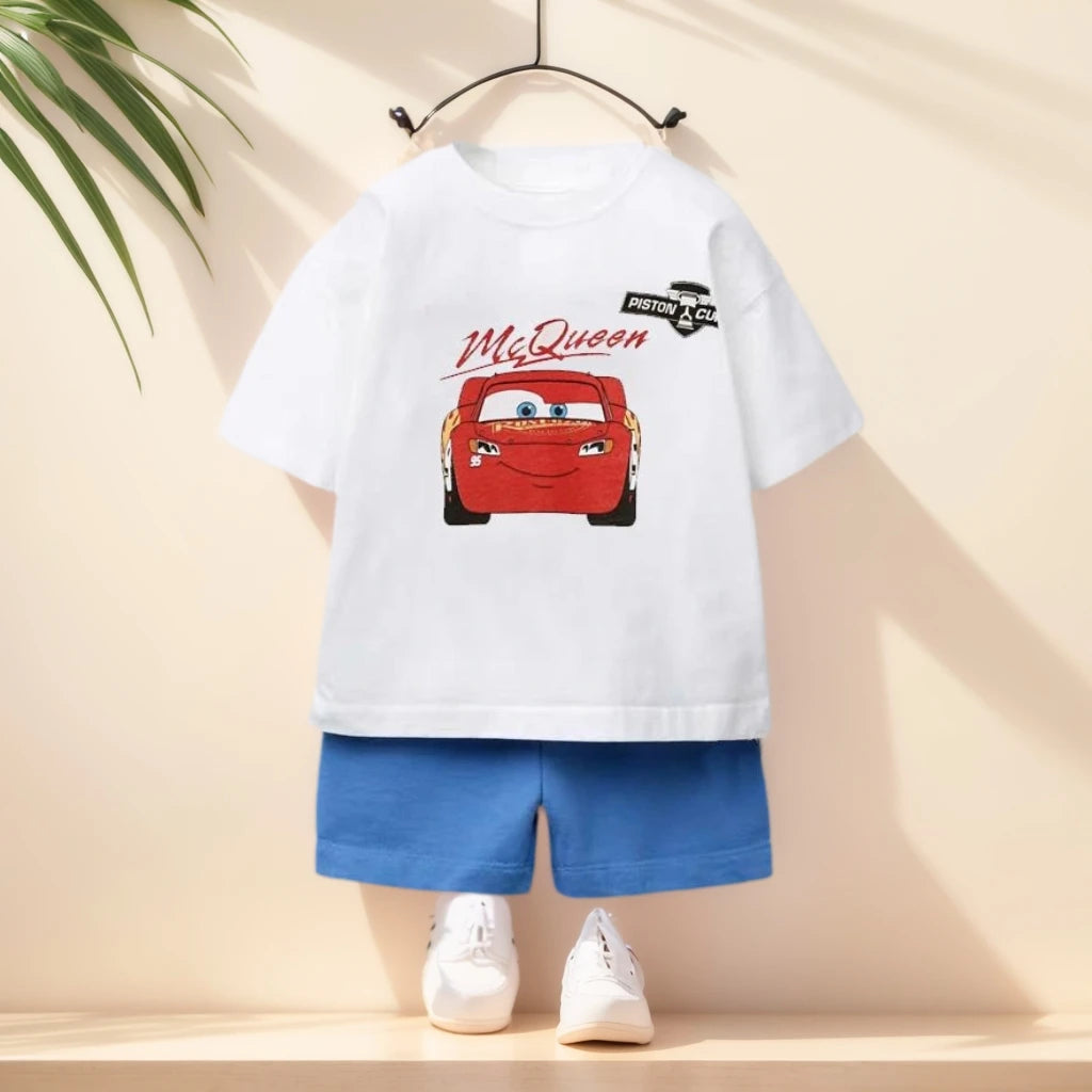 Designer Children's Summer Short Sleeved Set Pure Cotton For Girls' Summer Wear And Boys  Outdoor Sports Suit Kids Clothing