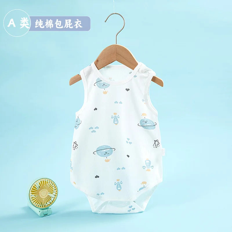 2026 New In Summer Infant Newborn Baby Girls Boys Sleeveless Cloth Cotton Outfits Kids Casual Bodysuits