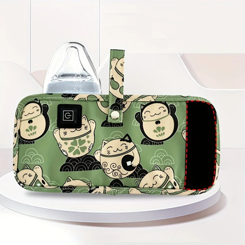 USB Charger Nursing Bottle Insulation Sleeve Warmer Bag for Travel On-the-Go Heating Water Milk Formula Keep Liquid Warm