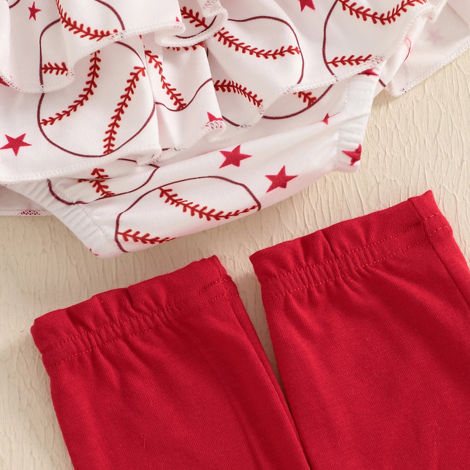 BeQeuewll New Sweet Baby Girl Summer Clothes 4PCS Newborn Outfit Star Baseball Short Sleeve Romper Skirt Socks Headband Kid Suit