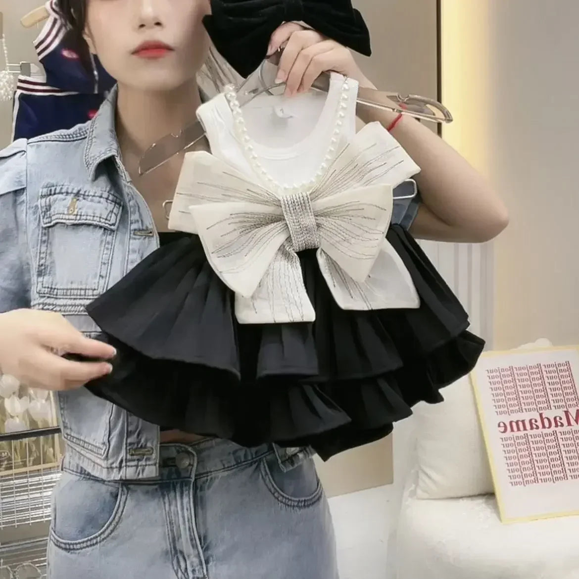 Baby Girls Summer Vest Shirts+cake Skirts Clothing Set Big Bowlegant Girl Kids Birthday Princess Suits Children Clothes