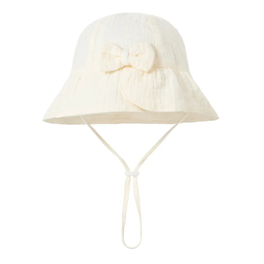 Adjustable Cotton Toddle Bucket Hat Bowknot Love Heart Baby Sunhat Wide Brim Sunscreen Infant Fisherman Hat Girls