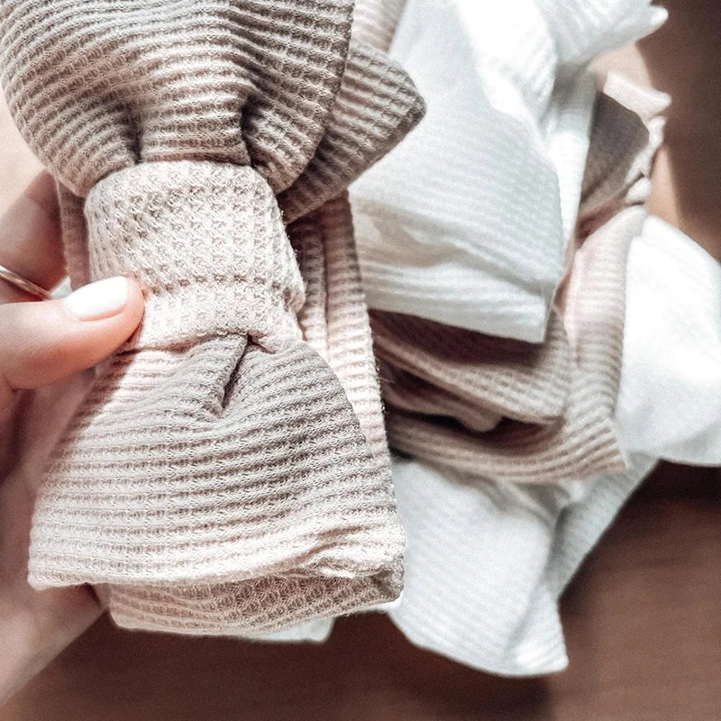 Baby Girl Hair Accessories Baby Headband Newborn Children's Headwear Knit Big Bow Double Layer Kids Hair Band Turban Headdress
