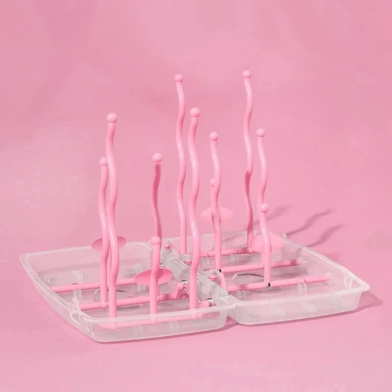 Baby Bottle Drying Rack Portable Cleaning Dryer Bottle Drainer Storage Holder for Feeding Bottles Accessories Drain Tray