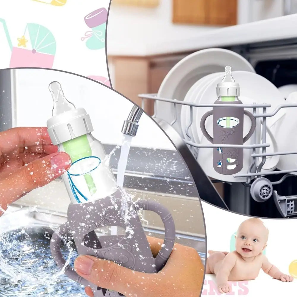 Multi-functional Baby Bottle Handle Soft Anti Breakage Normal Neck Bottles Easy Grip Baby Bottle Sleeves for Dr. Brown's