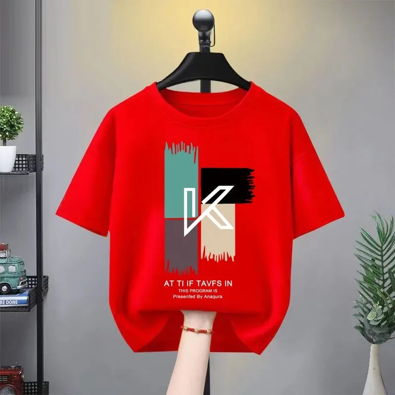 Boys Girls 100% Cotton T-shirt Summer Wear Baby Sports Cartoon Tees Trendy Printing  T Thin Soft Crew Children's Clothes New