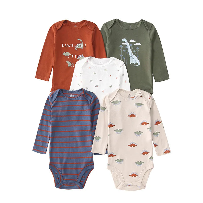 100% Cotton Soft Breathable Baby Bodysuits Long Sleeve Newborn Infant Boys Girls Onesies Rompers Bebe Clothes Baby Shower Gifts