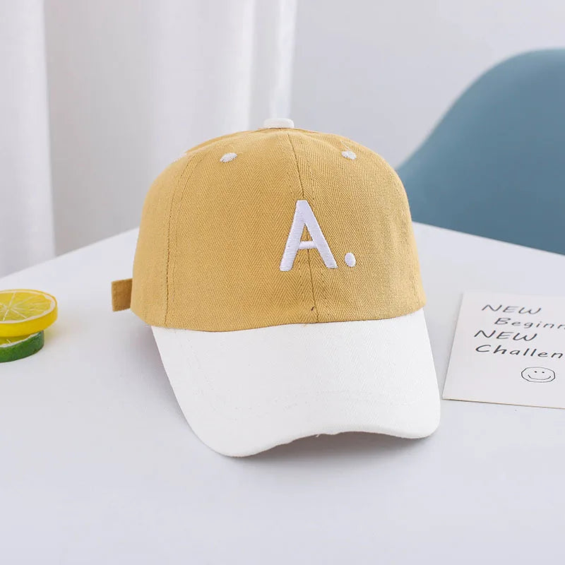 Spring Summer Letter Baby Baseball Cap Fashion Outdoor Sport Kids Sun Hat Adjustable Toddler Boys Girls Peaked Baby Turban Hats