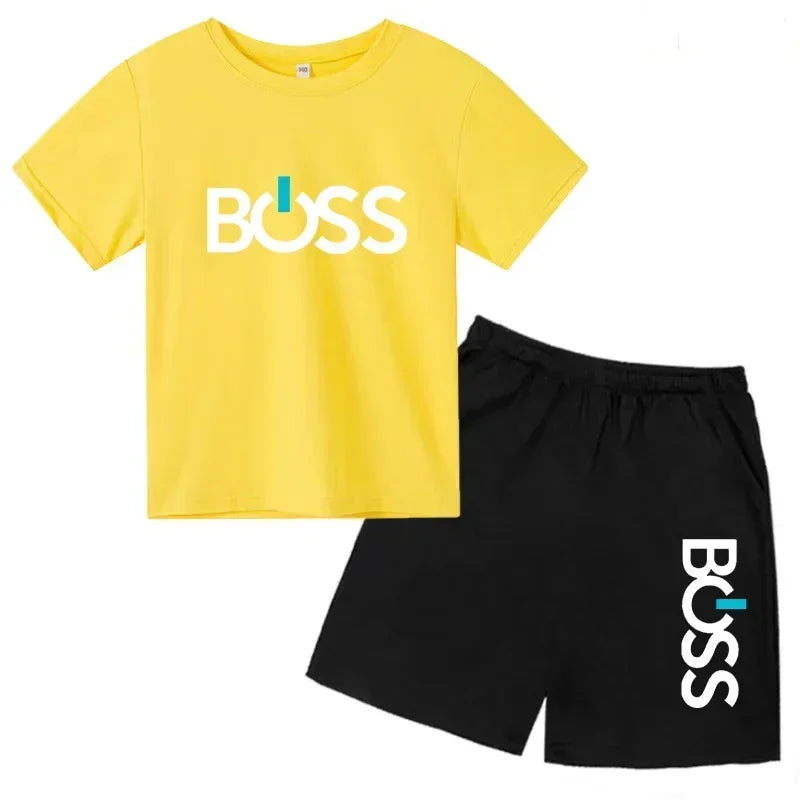 Summer Kids Clothes Boys/Girls Preschool Brand T-shirt Short Sleeved Top+Shorts Party Travel Sports Sunshine Charming Casual Set